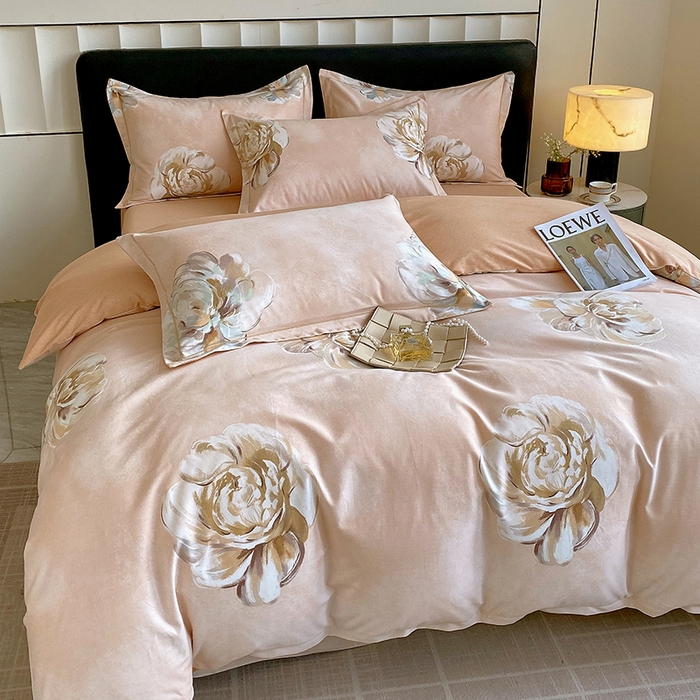 91家纺网 家纺一手货源 找家纺 2024新款全棉生态磨毛四件套 司蕾