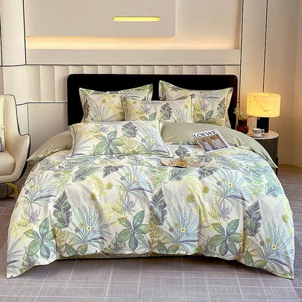 91家纺网 家纺一手货源 找家纺 2024新款全棉生态磨毛四件套 月光森林