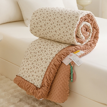 91家纺网 家纺一手货源 找家纺 （总）有货 2024新款韩版全棉双层皱皱纱豆豆大豆被被子被芯