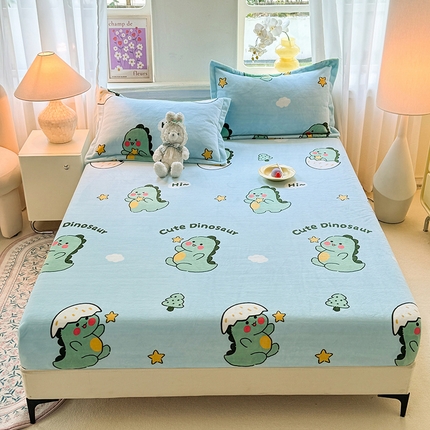 91家纺网 家纺一手货源 找家纺 （总）518家纺 2025新款臻棉绒牛奶绒单床笠床罩支持定制