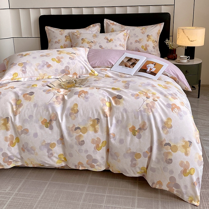 91家纺网 家纺一手货源 找家纺 2024新款全棉生态磨毛四件套 四季风(灰)