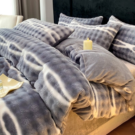 91家纺网 家纺一手货源 找家纺 （总）妮恒美 2025新款直播爆款轻奢兔毛泡泡牛奶绒四件套113