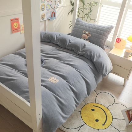 91家纺网 家纺一手货源 找家纺 （总）爱思凯家纺 2025新款A类牛奶绒学生床褥三件套-初心系列