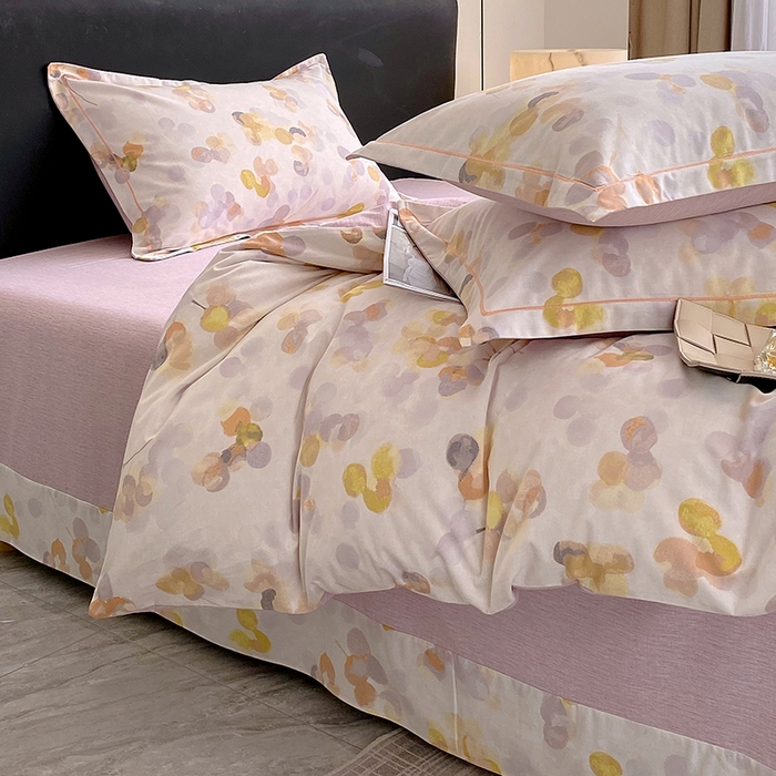 91家纺网 家纺一手货源 找家纺 2024新款全棉生态磨毛四件套 四季风(灰)