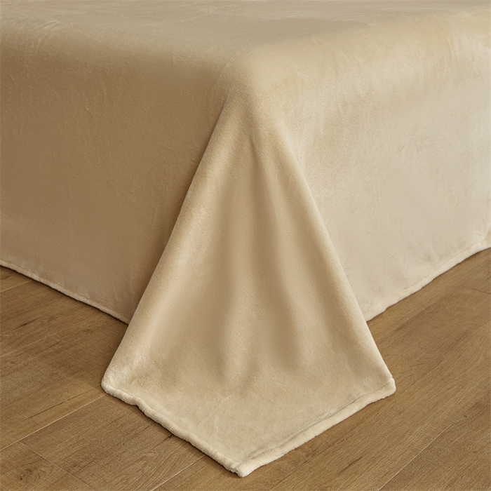 91家纺网 家纺一手货源 找家纺 启程家纺 2024新款A类加厚230克纯色双拼牛奶绒四件套 奶茶咖+奶咖