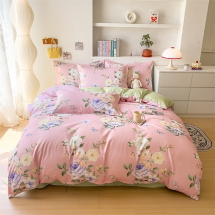 91家纺网 家纺一手货源 找家纺 （总）许林 2025新款植物羊绒四件套磨毛加厚床单被套学生三件套宿舍大量现货直播