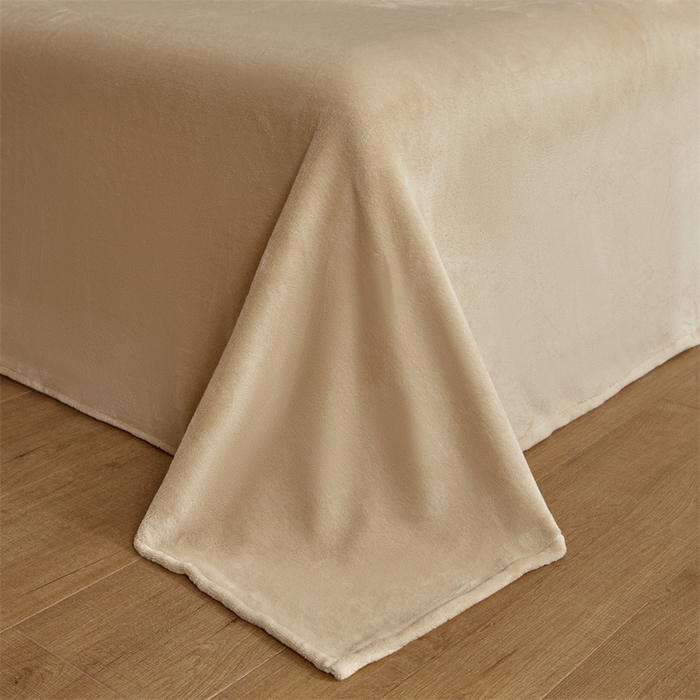 91家纺网 家纺一手货源 找家纺 启程家纺 2024新款A类加厚230克纯色双拼牛奶绒四件套 天蓝+奶咖