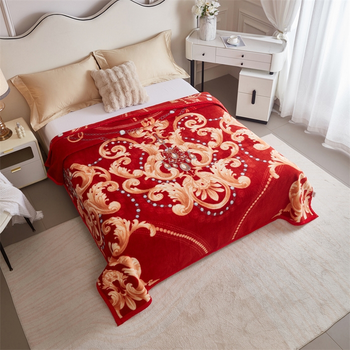 91家纺网 家纺一手货源 找家纺 2024新款柔软欧式轻奢真羊毛毛毯毯子 与爱共舞