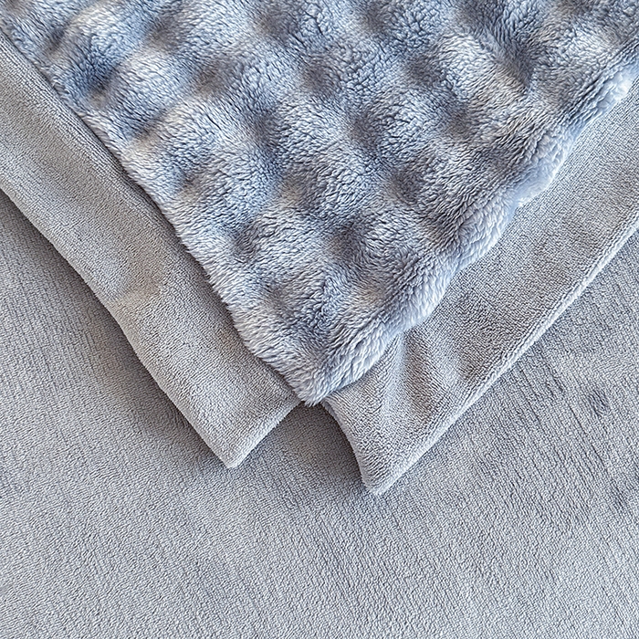 91家纺网 家纺一手货源 找家纺 芸锦豪 2024新款仿兔毛小泡泡兔兔绒兔毛绒四件套 湖兰