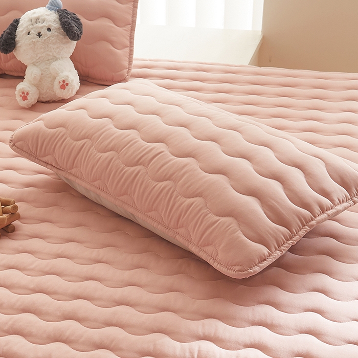 91家纺网 家纺一手货源 找家纺 2024新款原棉夹棉枕套-四季款 豆沙