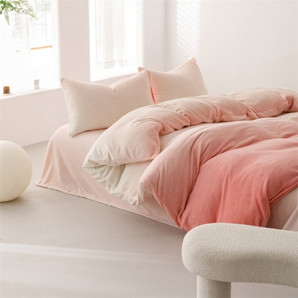 91家纺网 家纺一手货源 找家纺 （总）2025新款小清新双面牛奶绒四件套