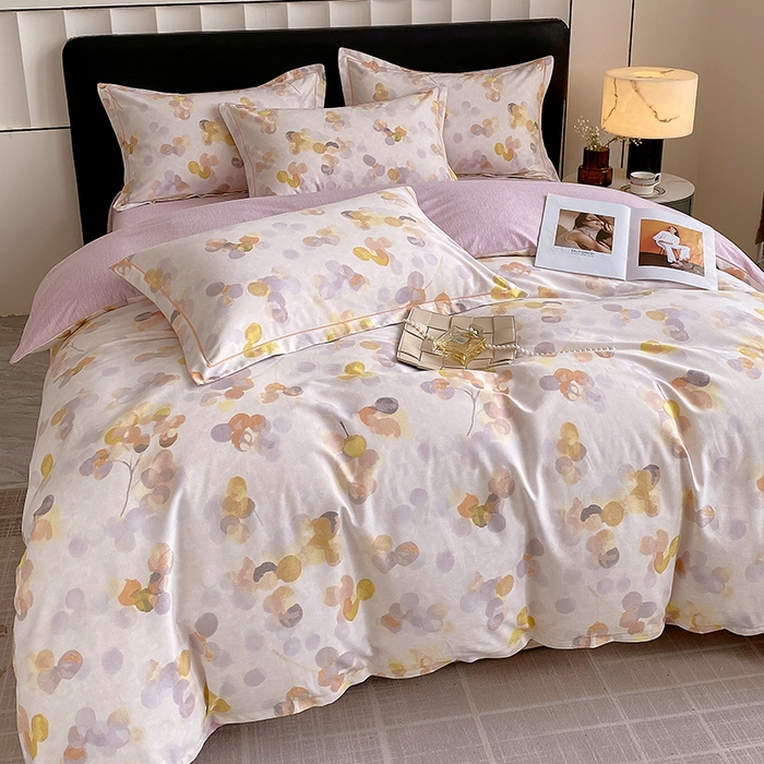 91家纺网 家纺一手货源 找家纺 2024新款全棉生态磨毛四件套 四季风(灰)