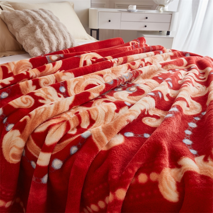 91家纺网 家纺一手货源 找家纺 2024新款柔软欧式轻奢真羊毛毛毯毯子 与爱共舞