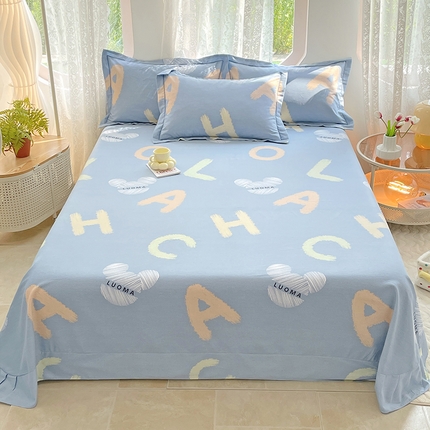 家贝爱 2024新款加厚纯棉生态磨毛床单系列 奇妙字母