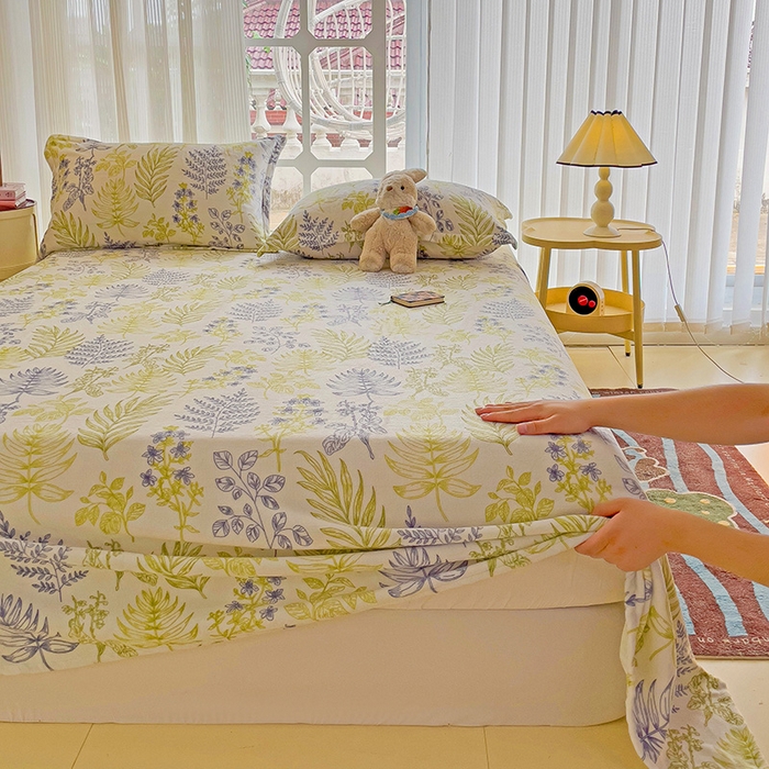 91家纺网 家纺一手货源 找家纺 名兮家居 2024新款时尚卡通风高克重牛奶绒床单-盖毯 清新物语