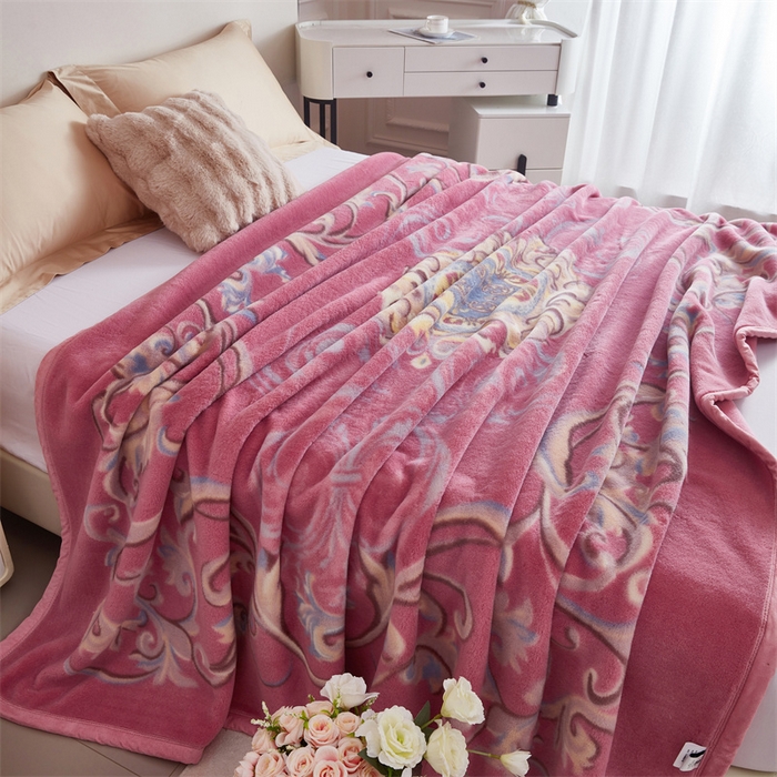 91家纺网 家纺一手货源 找家纺 2024新款柔软欧式轻奢真羊毛毛毯毯子 东方韵