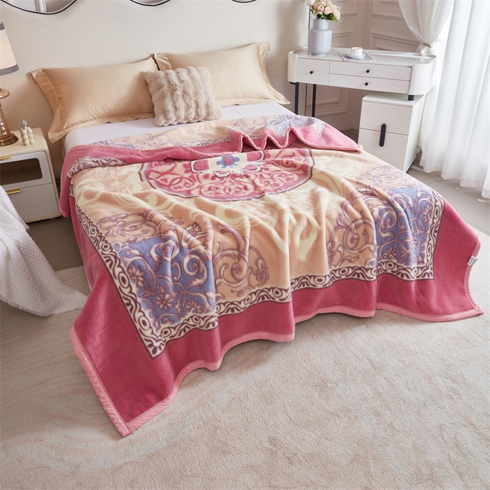 91家纺网 家纺一手货源 找家纺 2024新款柔软欧式轻奢真羊毛毛毯毯子 梦幻城