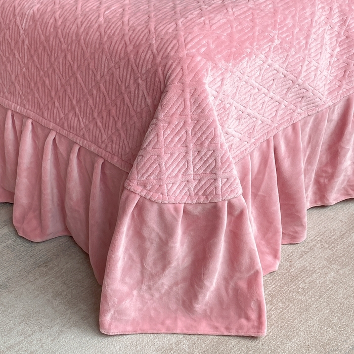 91家纺网 家纺一手货源 找家纺 美伦美焕 2024新款美棉绒床盖四件套（控价258） 佳人有约 豆沙