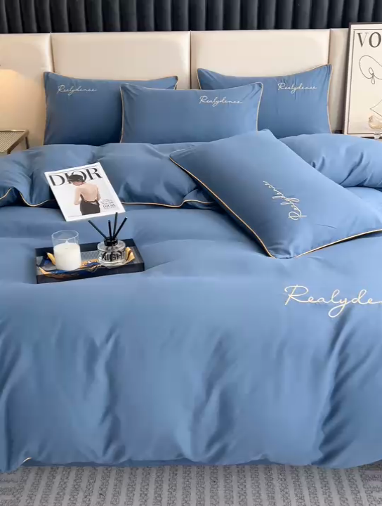 91家纺网 家纺一手货源 找家纺 （总）小久久（小九九） 2024新款水洗棉刺绣四件套--安琪