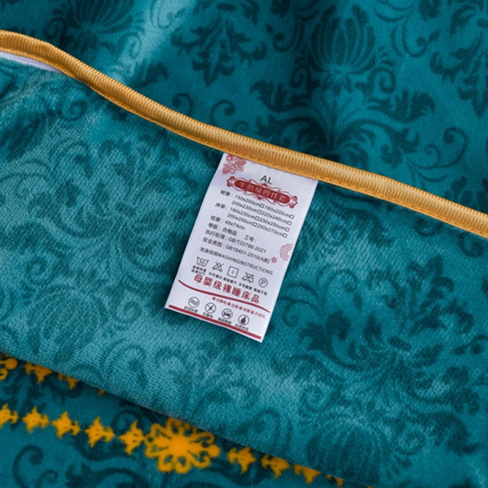 91家纺网 家纺一手货源 找家纺 阿亮家居 2024新款8.5斤保暖牛奶绒金貂绒床裙款四件套 葵花向日