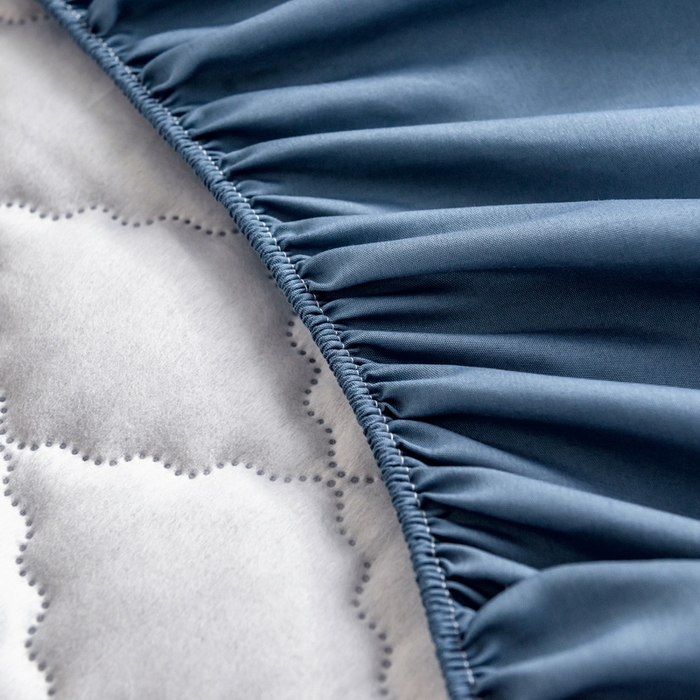 91家纺网 家纺一手货源 找家纺 2024新款加厚夹棉防水床笠素色-【四季款】 幽梦兰