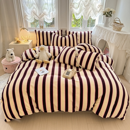 91家纺网 家纺一手货源 找家纺 （总）2025新款小清新双面牛奶绒四件套