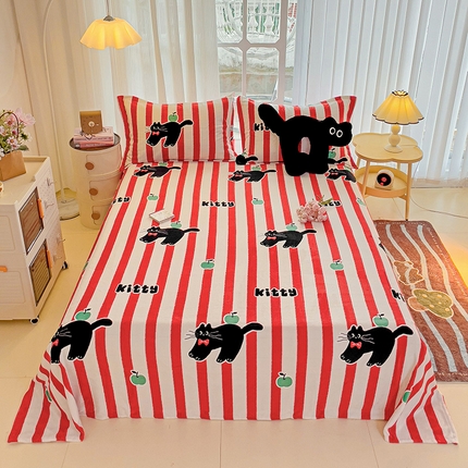 91家纺网 家纺一手货源 找家纺 （总）名兮家居 2024新款时尚卡通风高克重牛奶绒床单-盖毯