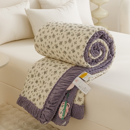 91家纺网 家纺一手货源 找家纺 （总）有货 2024新款韩版全棉双层皱皱纱豆豆大豆被被子被芯