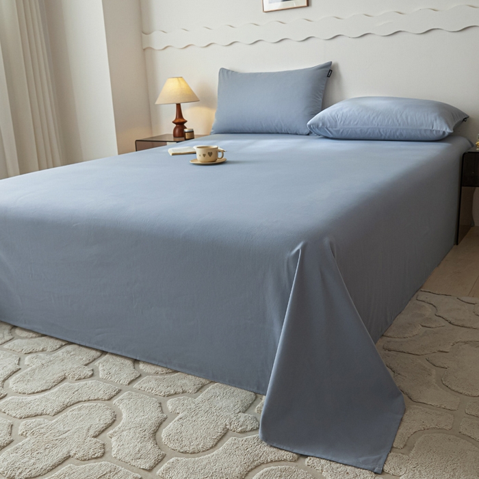 91家纺网 家纺一手货源 找家纺 涵宸家纺 2024新款全棉磨毛四件套纯厚系列-单床单 a星耀兰