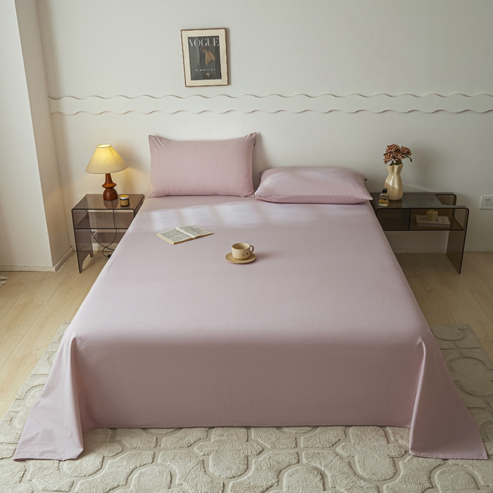 91家纺网 家纺一手货源 找家纺 涵宸家纺 2024新款全棉磨毛四件套纯厚系列-单床单 a青紫