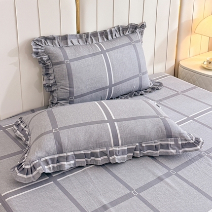 91家纺网 家纺一手货源 找家纺 （总）爱妮玖玖家纺 2024新款全棉印花小蕾丝花边单层枕套