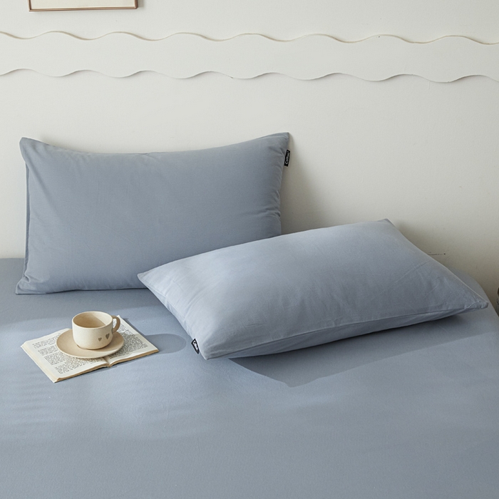 91家纺网 家纺一手货源 找家纺 涵宸家纺 2024新款全棉磨毛四件套纯厚系列-单枕套 a星耀兰