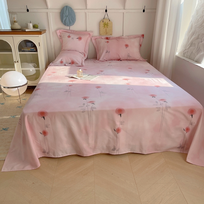 91家纺网 家纺一手货源 找家纺 XIWEN-希文家纺 2024新款全棉磨毛印花单品系列-单床单 爱意随风