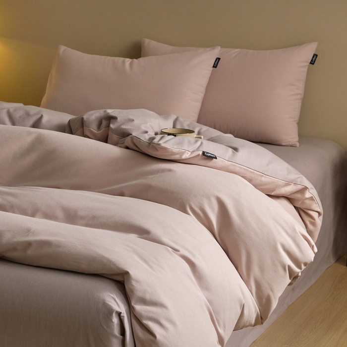 91家纺网 家纺一手货源 找家纺 涵宸家纺 2024新款全棉磨毛四件套纯厚系列（轻）-四件套 纯厚（青紫+星空紫）