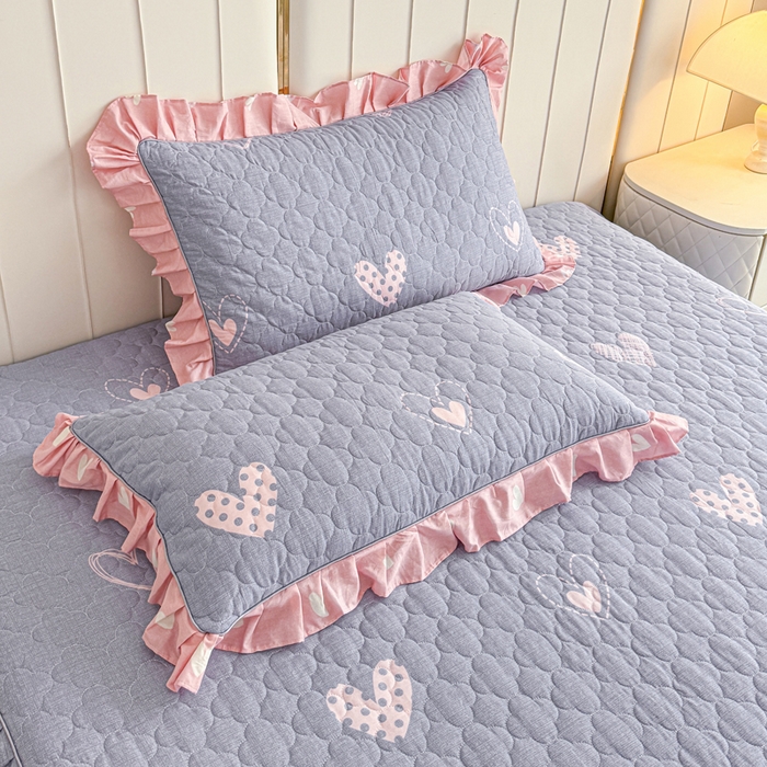 91家纺网 家纺一手货源 找家纺 （总）爱妮玖玖家纺 2024新款全棉印花小蕾丝花边夹棉枕套