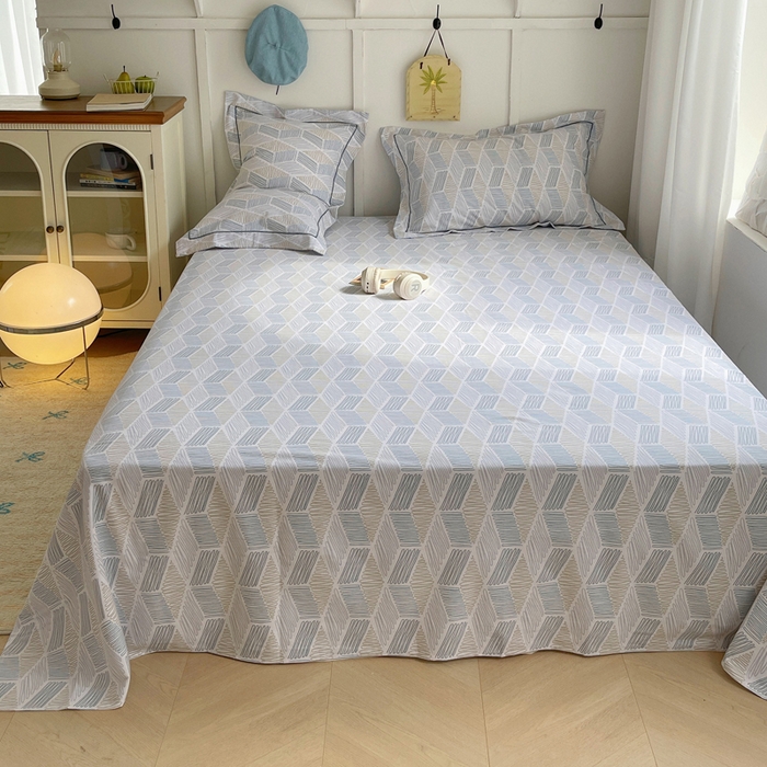 91家纺网 家纺一手货源 找家纺 XIWEN-希文家纺 2024新款全棉磨毛印花单品系列-单床单 艾伦