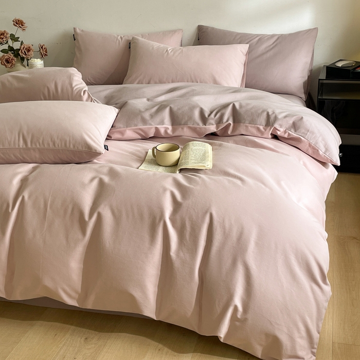 91家纺网 家纺一手货源 找家纺 涵宸家纺 2024新款全棉磨毛四件套纯厚系列（简）-四件套 纯厚（青紫+星空紫）