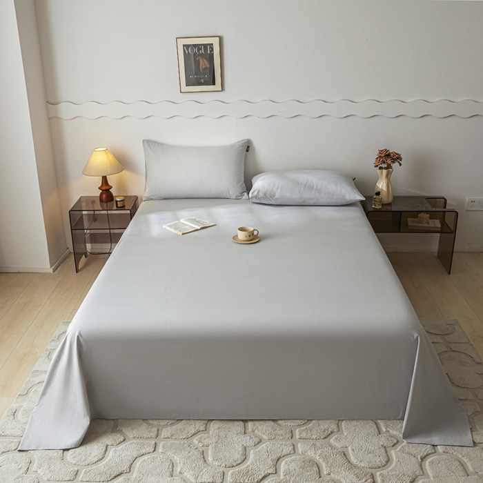 91家纺网 家纺一手货源 找家纺 涵宸家纺 2024新款全棉磨毛四件套纯厚系列-单床单 a兰灰