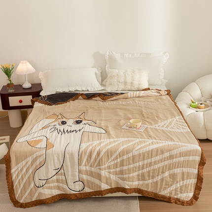 91家纺网 家纺一手货源 找家纺 （总）乐家毛巾被 2024新款十层纱布泡芙被