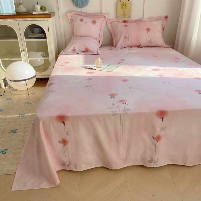 91家纺网 家纺一手货源 找家纺 XIWEN-希文家纺 2024新款全棉磨毛印花单品系列-单床单 爱意随风