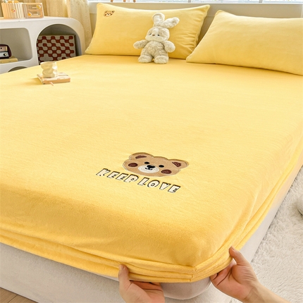 91家纺网 家纺一手货源 找家纺 （总）笙意家纺 2025新款牛奶绒卡通单品刺绣床笠