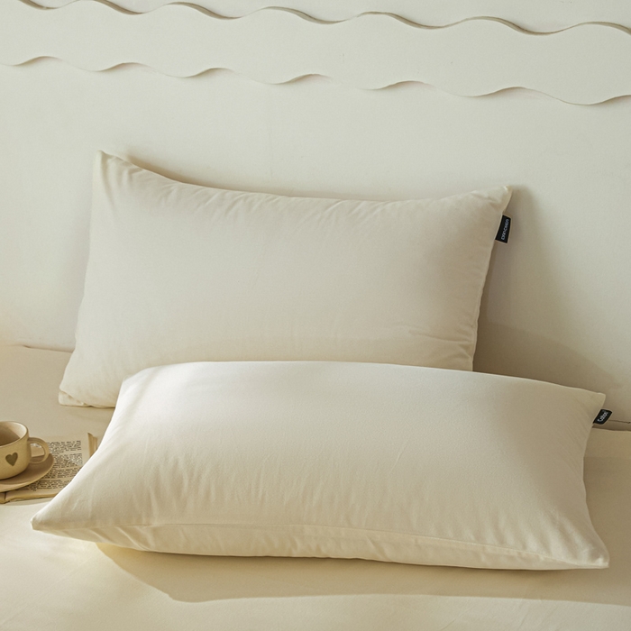 91家纺网 家纺一手货源 找家纺 涵宸家纺 2024新款全棉磨毛四件套纯厚系列-单枕套 a奶茶色