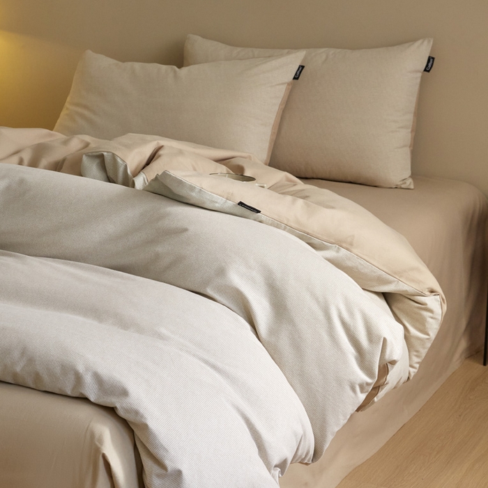 91家纺网 家纺一手货源 找家纺 涵宸家纺 2024新款全棉磨毛四件套纯厚系列（轻）-单被套 纯厚-枝条咖