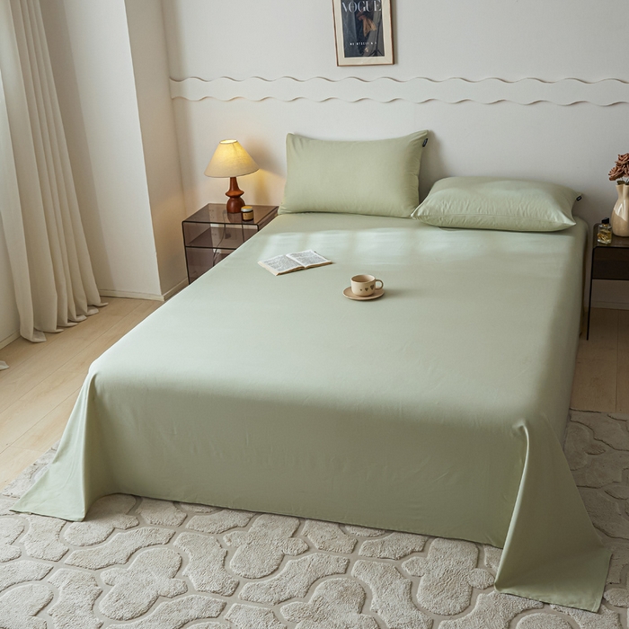 91家纺网 家纺一手货源 找家纺 涵宸家纺 2024新款全棉磨毛四件套纯厚系列-单床单 a古今绿