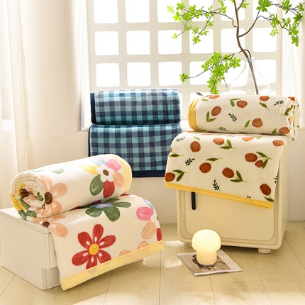 （总）圣楚 2024新款300g加厚保暖云貂绒双面毯子办公室午睡毛毯直播