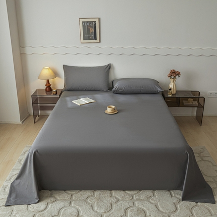 涵宸家纺 2024新款全棉磨毛四件套纯厚系列-单床单 a高级灰
