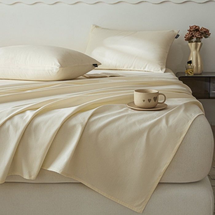 91家纺网 家纺一手货源 找家纺 涵宸家纺 2024新款全棉磨毛四件套纯厚系列-单床单 a奶茶色