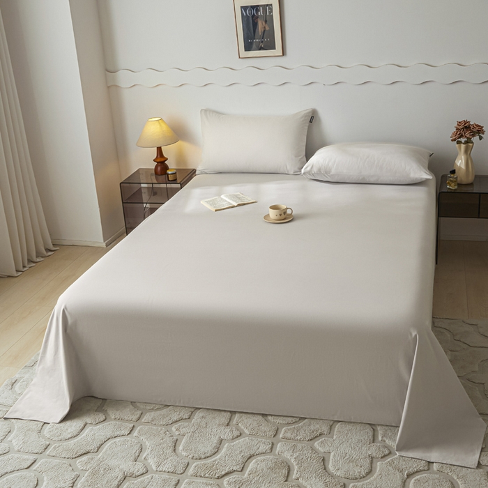 91家纺网 家纺一手货源 找家纺 涵宸家纺 2024新款全棉磨毛四件套纯厚系列-单床单 a弥漫灰