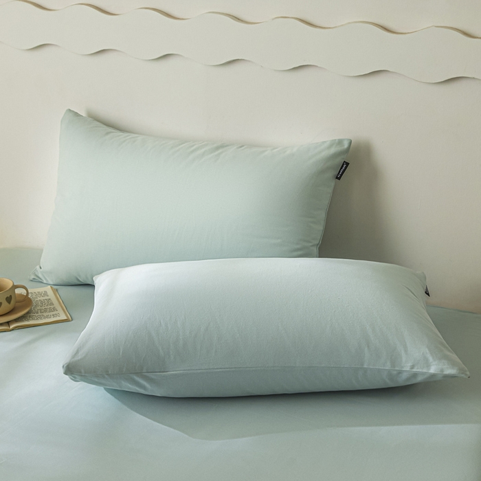 91家纺网 家纺一手货源 找家纺 涵宸家纺 2024新款全棉磨毛四件套纯厚系列-单枕套 a爱琴海