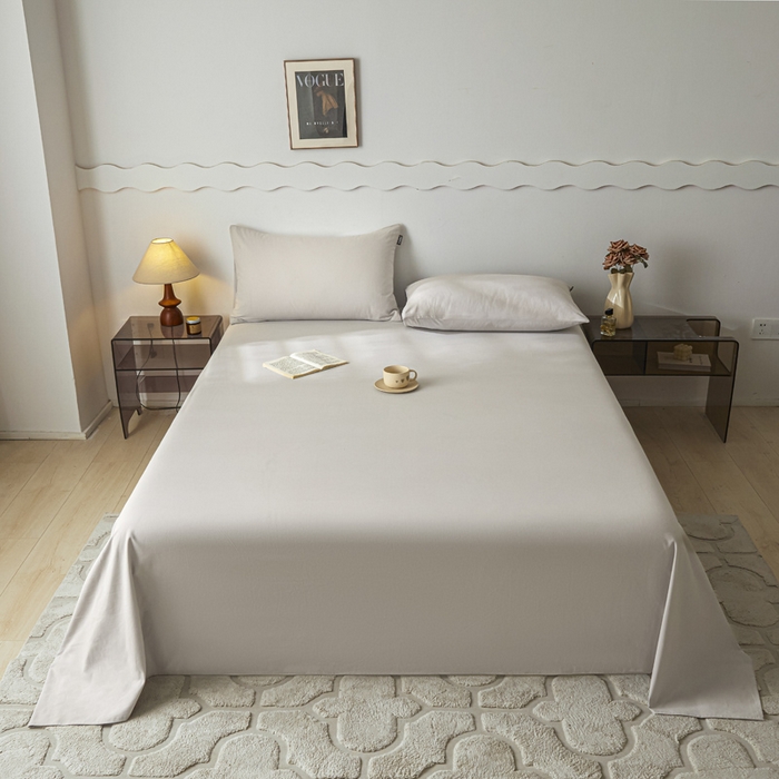 91家纺网 家纺一手货源 找家纺 涵宸家纺 2024新款全棉磨毛四件套纯厚系列-单床单 a弥漫灰